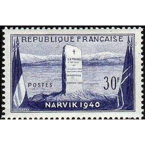 France 1952, Très Bel Exemplaire Timbre Yv. 922 - 12ème Anniversaire De La Bataille De Narvik - Norvège, Neuf** Luxe