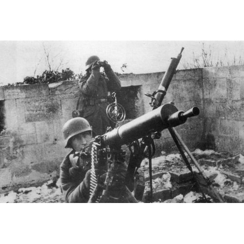 Ww2 - Mitrailleuse Antiaérienne Allemande En 1944