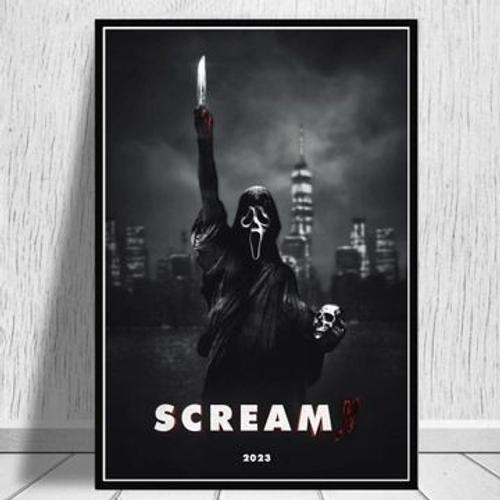 Affiche en toile Scream 6, peinture sur toile,mpression murale Poster pour salon chambre ¿¿ coucher d¿¿cor sans cadre(70*90cm)