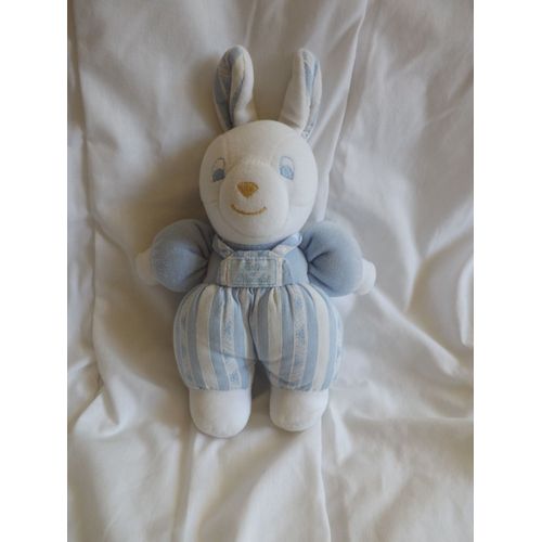 Doudou Peluche Lapin Bleu Blanc By Tartine Et Chocolat