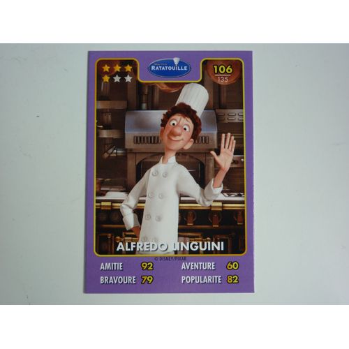 Carte Auchan Disney Pixar 106/135 "Alfredo Linguini" (Ratatouille)