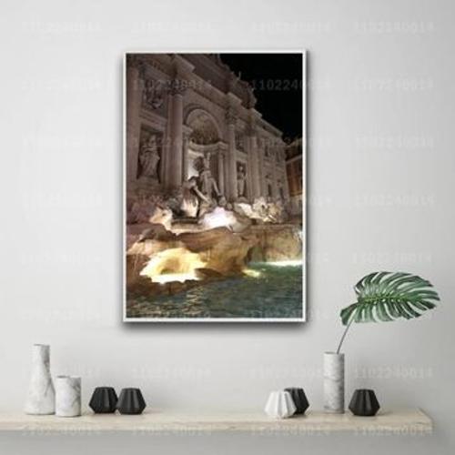 Affiche sur toile carr¿¿e d¿¿corative Fontaine de Trevi,mpression murale Poster pour salon chambre ¿¿ coucher d¿¿cor sans cadre(100*150cm)