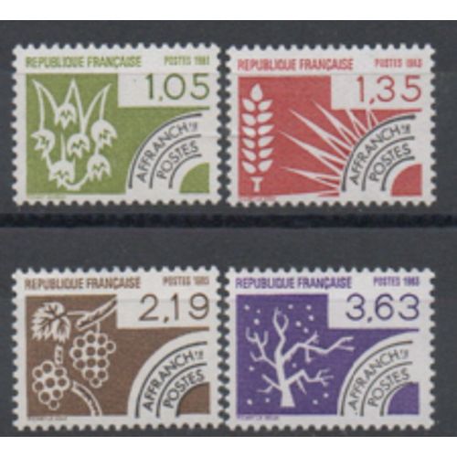 France 1983: Série De 4 Timbres Préoblitérés Représentant Les 4 Saisons.