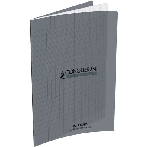 Conquérant Sept Lot De 10 Cahiers Couverture Polypro 170 X 220 Mm 96 Pages 90g Séyès Gris