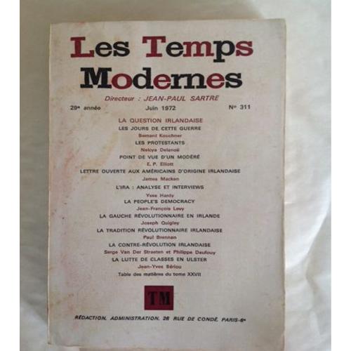 Les Temps Modernes N° 311 : Numéro Consacré À La Question Irlandaise Les Temps Modernes N° 311 : Numéro Consacré À La Question Irlandaise