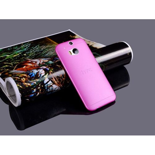 Coque Fushia Htc One M8 Transparent Fine 0.3 Mm Fine Etui Housse Bumper 