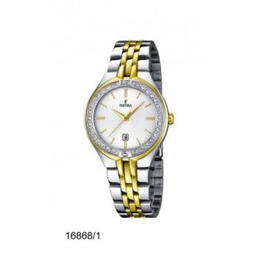 Festina F16868/1 - Montre Femme Bicolore Empierré Bicolore