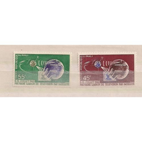 Mali- 2 Timbres Neufs- 1ère Liaison De Télévision Par Satellite- N°41/42