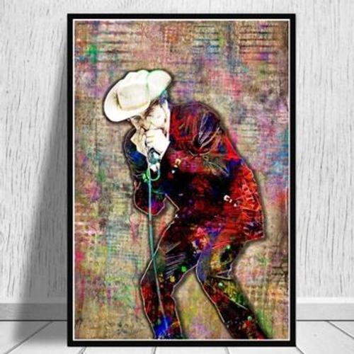 Affiche sur toile Bob Dylan, peinture sur toile,mpression murale Poster pour salon chambre ¿¿ coucher d¿¿cor sans cadre(70*90cm)