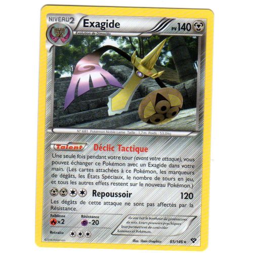 Carte Pokemon Francaise Non Brillante Serie Xy Exagide 140pv 85/146