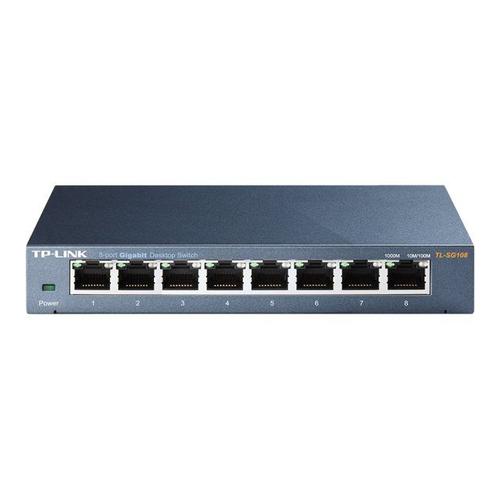 TP-Link Commutateur Gigabit métallique TL-SG108 à 8 ports - Commutateur - non géré - 8 x 10/100/1000 - de bureau