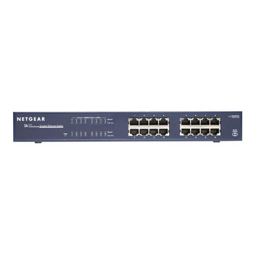 NETGEAR JGS516v2 - Commutateur - non géré - 16 x 10/100/1000 - de bureau, Montable sur rack - AC 100/230 V