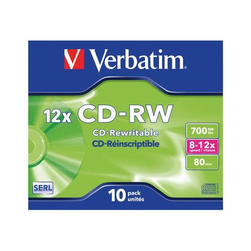 Verbatim - 10 x CD-RW - 700 Mo 8x - 12x - boîtier CD