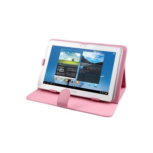 Housse Tablette Tactile Intégrale 10.1 Pouces Universelle Support Étui Cuir Rose Yonis