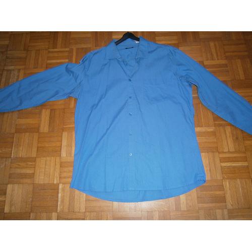 Chemise Manches Longues Bleue Taille 43/44 Marque La Redoute