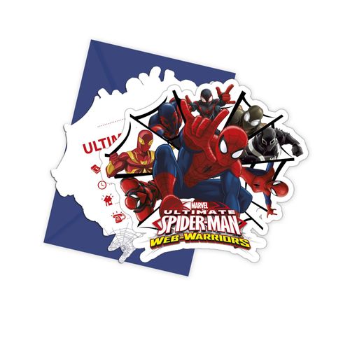 6 Cartes D'invitation Avec Enveloppes Spiderman? - 76027