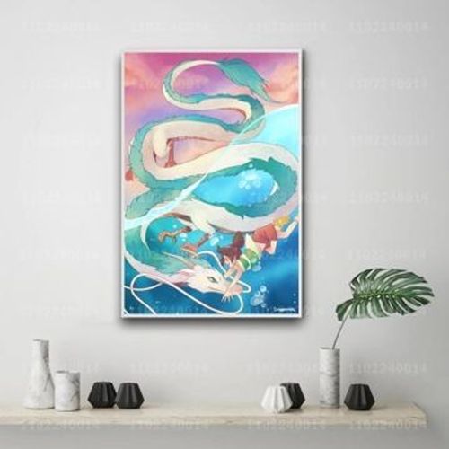 Affiche d¿¿corative sur toile dessin anim¿¿ Manga chihiro,mpression murale Poster pour salon chambre ¿¿ coucher d¿¿cor sans cadre(100*150cm)