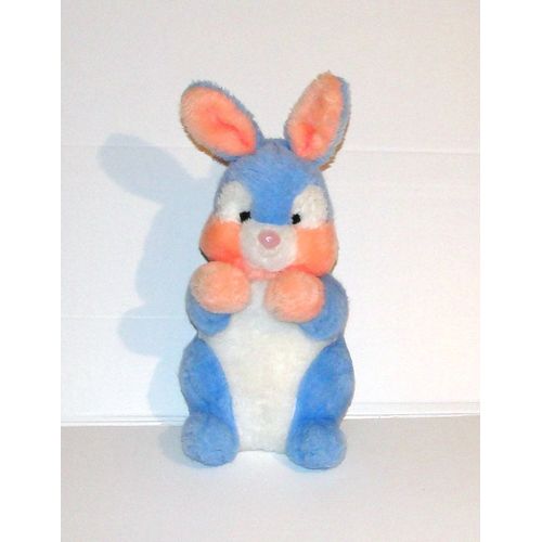 Lapin Elve Ancien Peluche Lapin Multicolore 38 Cm Doudou Vintage
