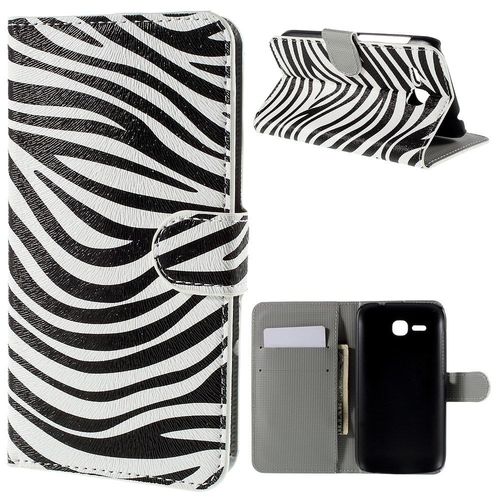 Etui Portefeuille Motifs Zèbre Pour Huawei Ascend Y600 Rabat Latéral Articulé Fo