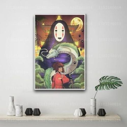 Affiche d¿¿corative sur toile dessin anim¿¿ Manga chihiro,mpression murale Poster pour salon chambre ¿¿ coucher d¿¿cor sans cadre(100*150cm)