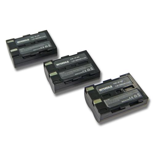 INTENSILO 3x Li-Ion Batterie 1900mAh (7.4V) pour appareil photo, caméscope, caméra vidéo Konica Minolta Dimage A1, A2 comme NP-400, D-Li50, BP-21.