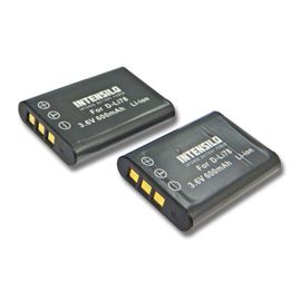 INTENSILO 2x Li-Ion Batterie 600mAh (3.6V) pour appareil photo, caméra Pentax Optio L50, M50, M60, S1, V20, W60, W80 comme D-Li78, EN-EL11, DB-80.