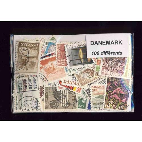 Danemark - 100 Timbres Differents Obliteres