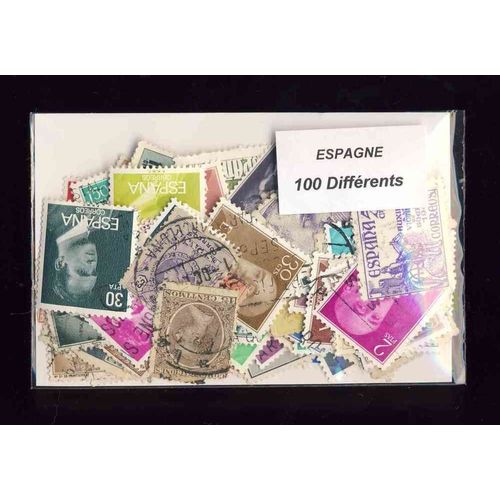 Espagne - 100 Timbres Differents Obliteres
