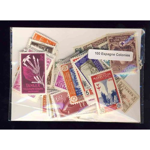 Espagne Colonies - 100 Timbres Differents Obliteres