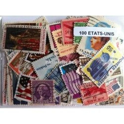 Etats Unis - 100 Timbres Differents Obliteres