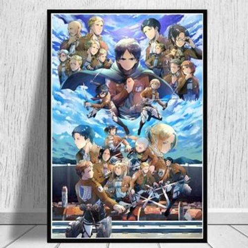 Attaque sur Titan Anime toile affiche,mpression murale Poster pour salon chambre ¿¿ coucher d¿¿cor sans cadre(70*90cm)