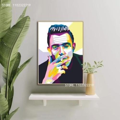 Johnny Cash Toile Affiche Chanteur Affiche n,mpression murale Poster pour salon chambre ¿¿ coucher d¿¿cor sans cadre(100*150cm)