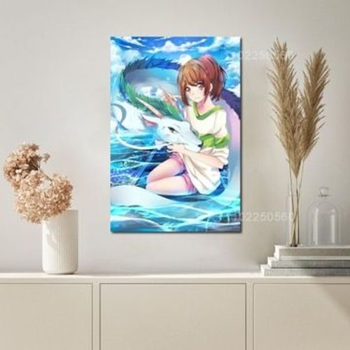 Affiche toile Manga chihiro affiche d¿¿corative,mpression murale Poster pour salon chambre ¿¿ coucher d¿¿cor sans cadre(100*150cm)