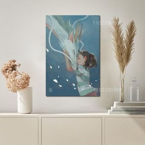 Affiche toile Manga chihiro affiche d¿¿corative,mpression murale Poster pour salon chambre ¿¿ coucher d¿¿cor sans cadre(100*150cm)