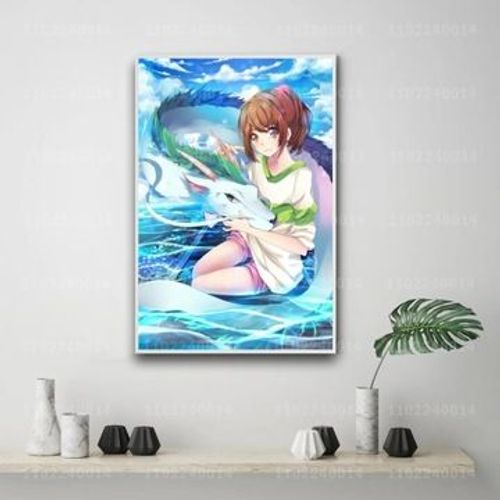 Affiche d¿¿corative sur toile dessin anim¿¿ Manga chihiro,mpression murale Poster pour salon chambre ¿¿ coucher d¿¿cor sans cadre(100*150cm)