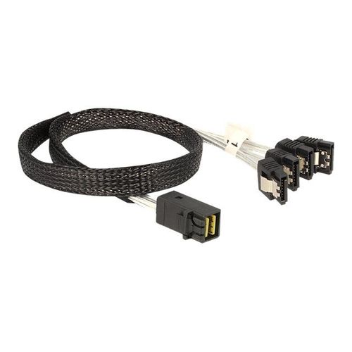 Delock - Câble SATA / SAS - SAS 6Gbit/s - 4 voies - Disque dur SAS Mini 4x (SFF-8643) (M) pour SATA (F) - 50 cm - verrouillé