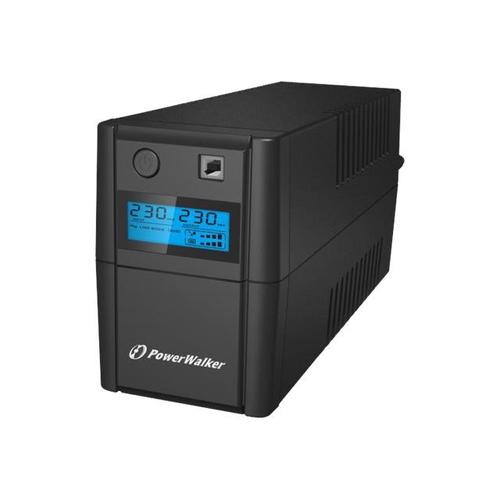 PowerWalker VI 650SE LCD - Onduleur - CA 230 V - 360 Watt - 650 VA - 7 Ah - USB - connecteurs de sortie : 2 - noir