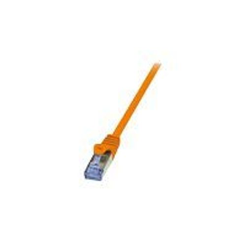 LogiLink PrimeLine - Cordon de raccordement - RJ-45 (M) pour RJ-45 (M) - 1.5 m - SFTP, PiMF - CAT 6a - sans halogène, moulé, sans crochet - orange