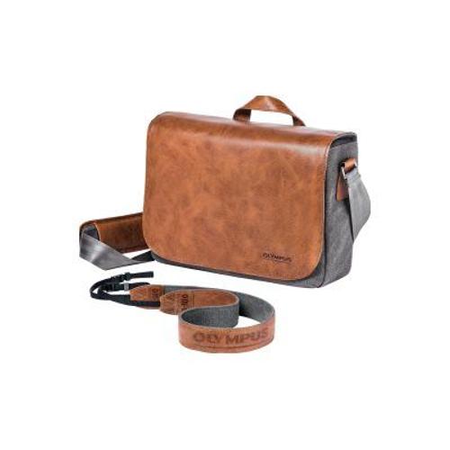 Olympus OM-D Messenger Bag - Schultertasche für Kamera mit Zoom-Objektiv - Leder - für OM-D E-M1, E-M10, EM-5, E-M5 Mark II