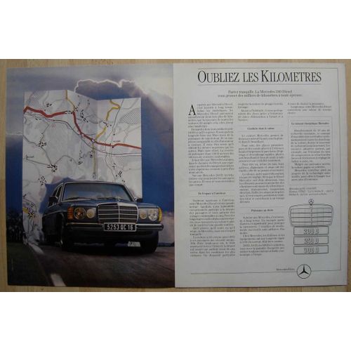 Publicité Papier - Voiture Mercedes 200 De 1982