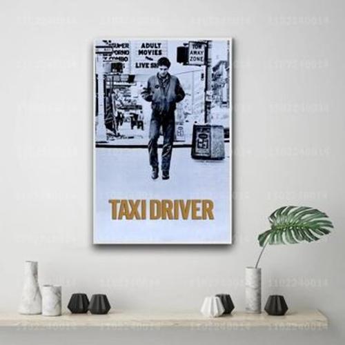 Affiche en toile Taxi Driver, affiche d¿¿corative du film,mpression murale Poster pour salon chambre ¿¿ coucher d¿¿cor sans cadre(100*150cm)