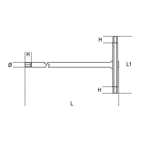 Clé mâle 6 pans en T 8 mm série 951 BETA 009510580