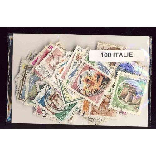 Italie - 100 Timbres Differents Obliteres