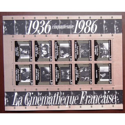  France 1986 Cinquantenaire De La Cinematheque Francaise Yt Bloc Feuillet N°9