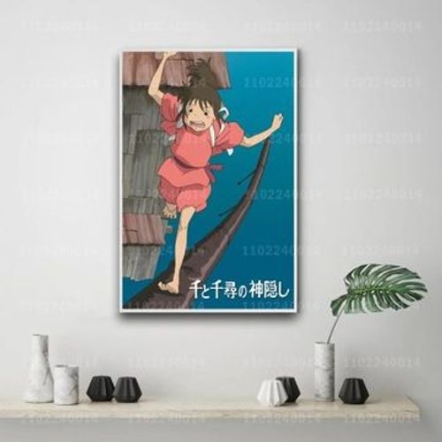 Affiche d¿¿corative sur toile dessin anim¿¿ Manga chihiro,mpression murale Poster pour salon chambre ¿¿ coucher d¿¿cor sans cadre(100*150cm)