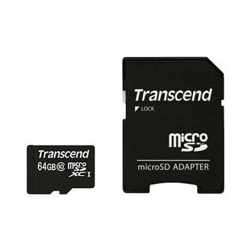 Transcend Premium - Carte mémoire flash (adaptateur microSDHC - SD inclus(e)) - 64 Go - UHS Class 1 / Class10 - 300x - microSDXC UHS-I