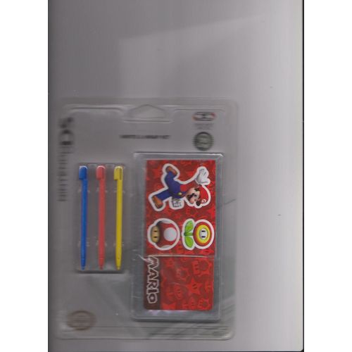 Nintendo Ds Lite Write Et Wrap Kit - Mario Cover + 3 Stylet