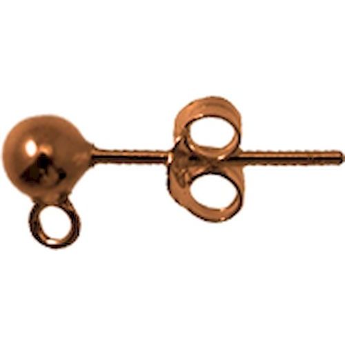 Boucles D'oreille Clou À Boule 4 Mm Cuivré La Paire