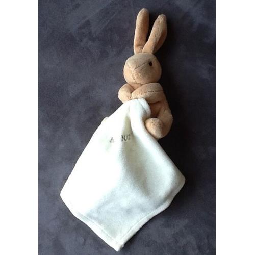 Baby'Nat Doudou mouchoir lapin beige