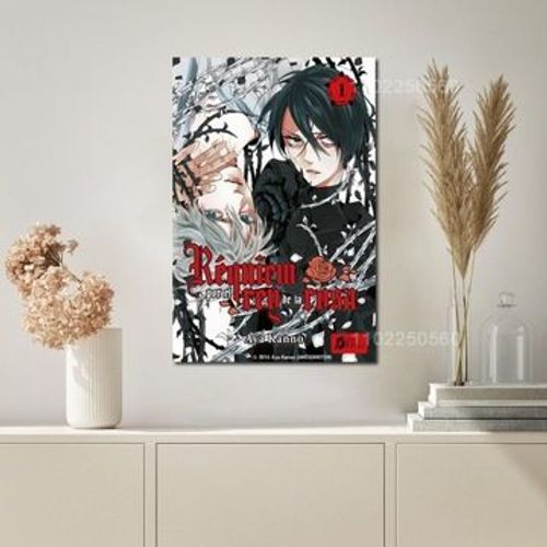 Affiche en toile Manga requiem du roi rose p,mpression murale Poster pour salon chambre ¿¿ coucher d¿¿cor sans cadre(100*150cm)